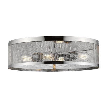 Z-Lite Meshsmith 4 Light Flush Mount, Chrome & Chrome 331F21-CH